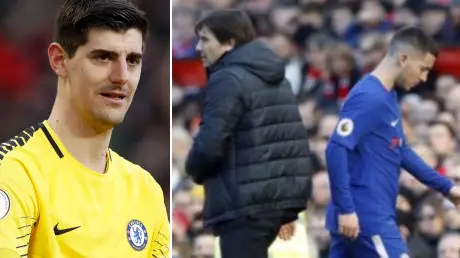 What Courtois Has Said About Conte Taking Off Hazard Is Very Interesting 