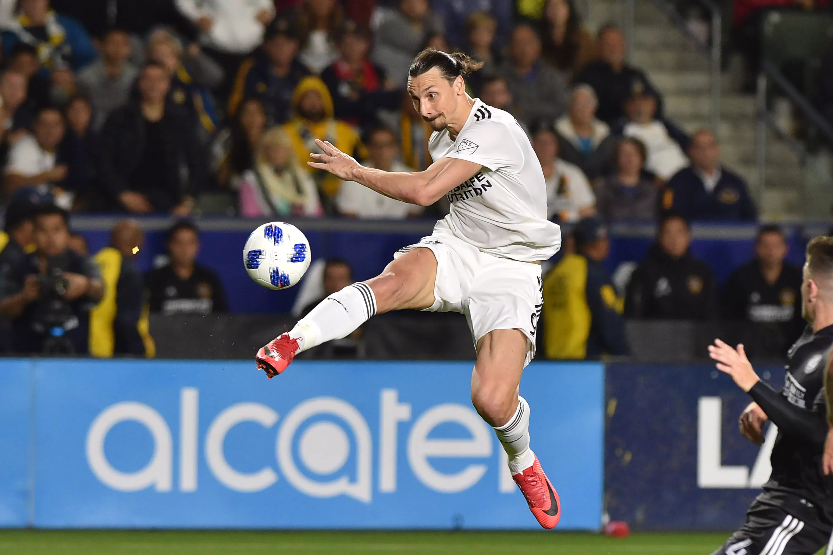 Ibrahimovic in action for LA Galaxy. Image: PA