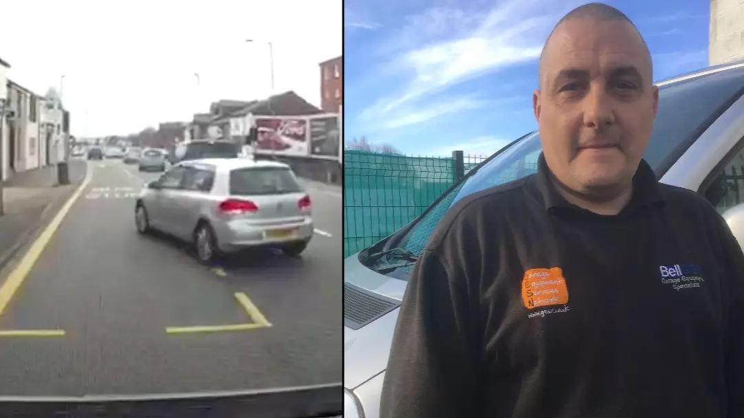 Dash Cam Captures Man Attempting 'Crash For Cash Scam'