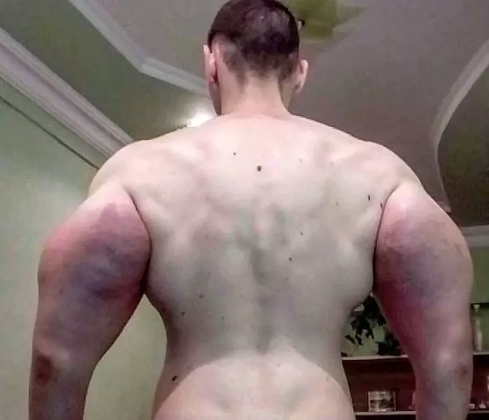 Russian muscle man back