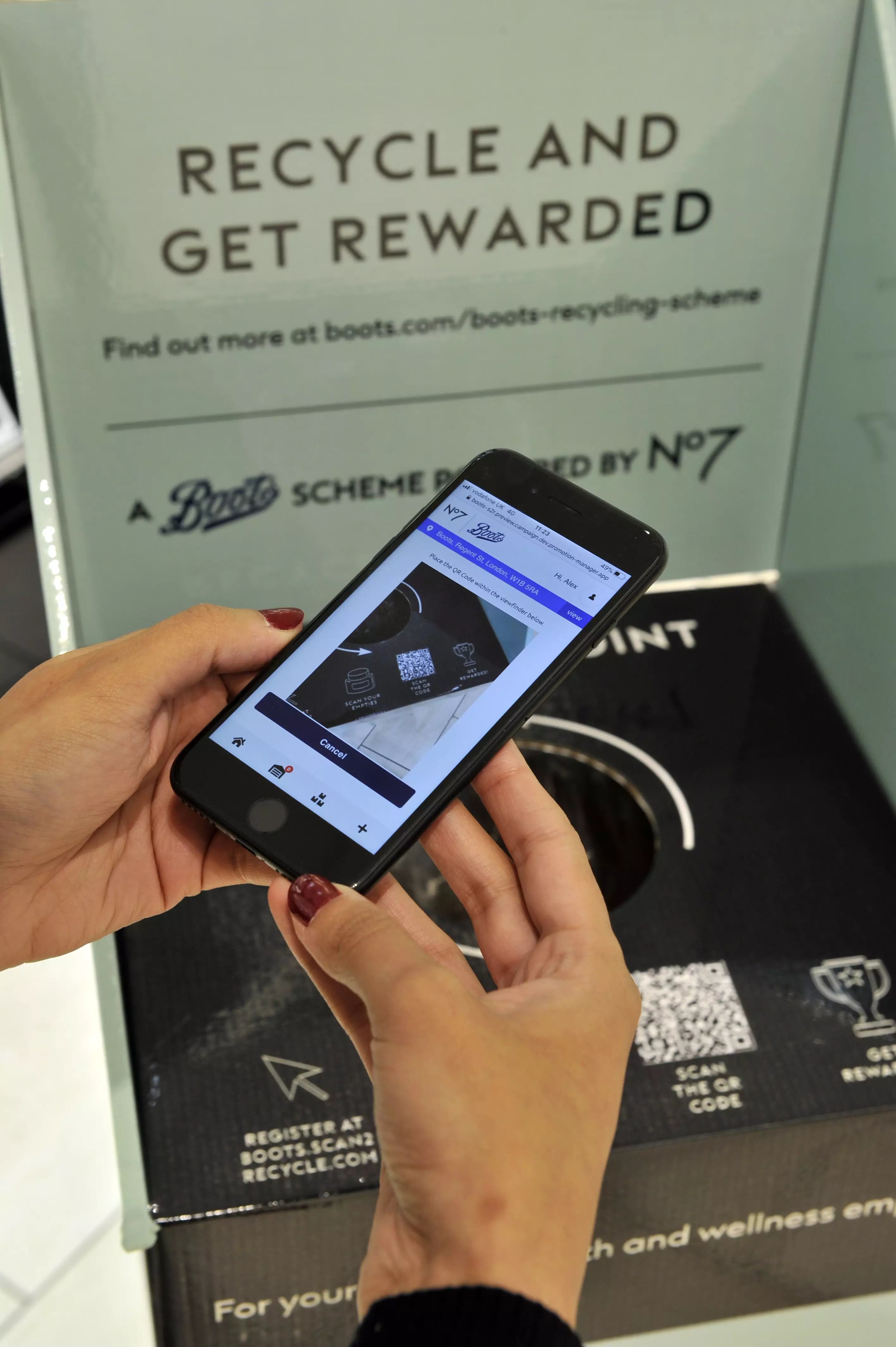 You can scan your products at home before dropping them off (