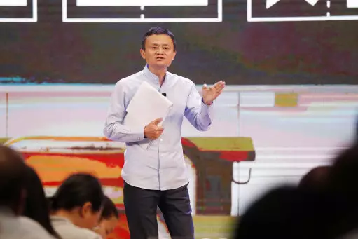 Jack Ma makes a speech at 'Jack Ma Rural Teacher Award Ceremony' in January 2019.