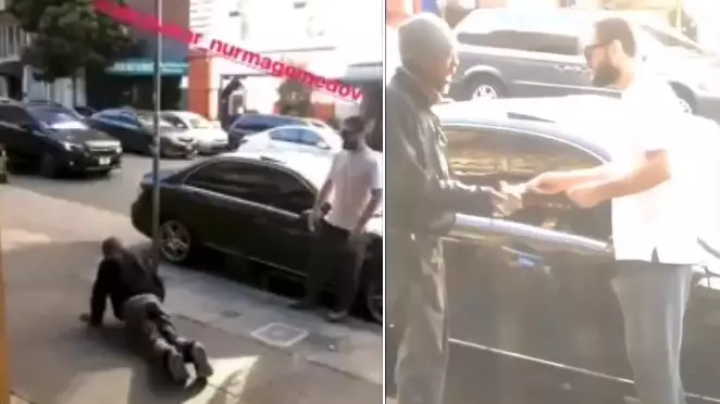 Khabib Nurmagomedov Laughs As His Cousin Makes Homeless Person Do Push-Ups For Money