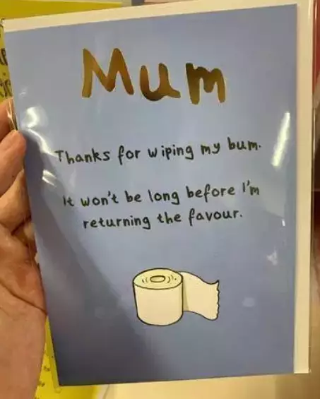 The funny tongue-in-cheek cards were spotted in Poundland.