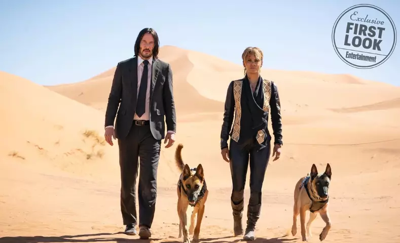 Keanu Reeves and Halle Berry in John Wick 3.