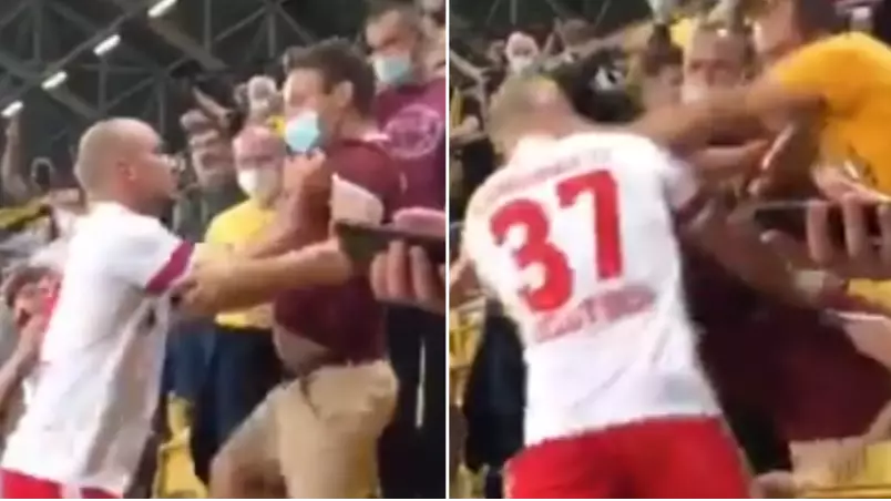 Hamburg's Toni Leistner Climbs Into Stands To Scrap With Dynamo Dresden Fan
