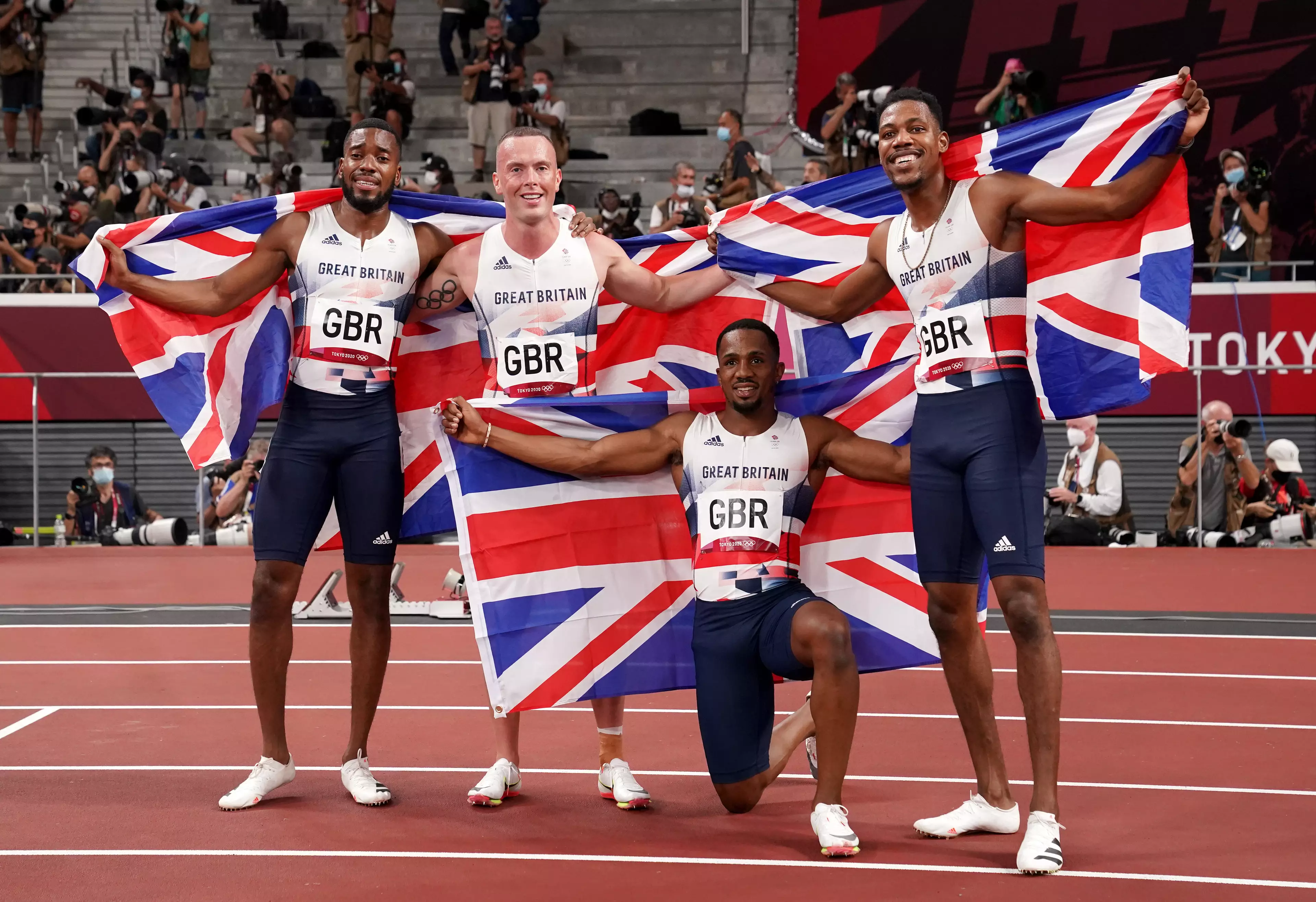 Team GB's men's 4x100m relay squad.