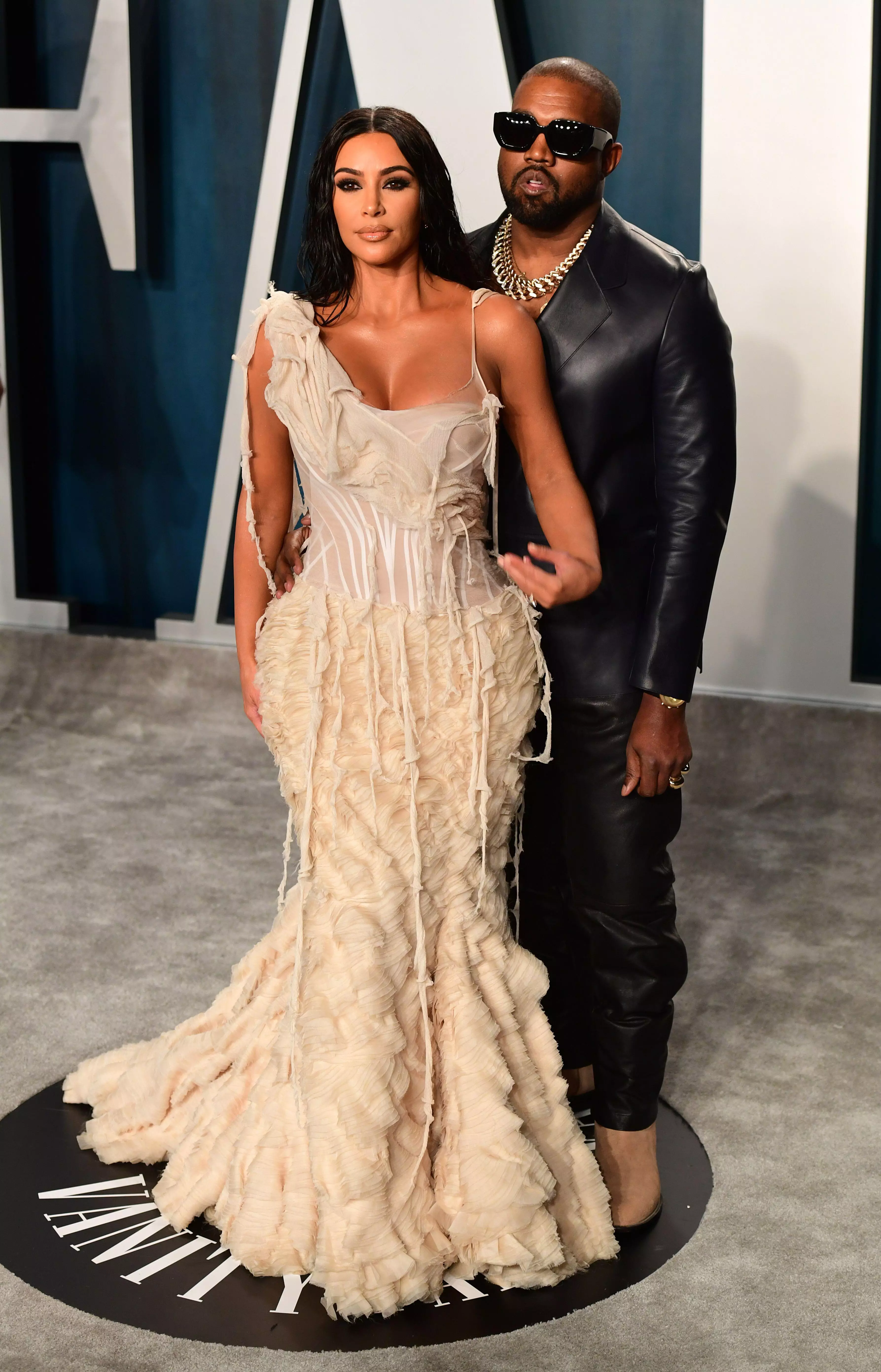 Kanye West with wife Kim Kardashian.
