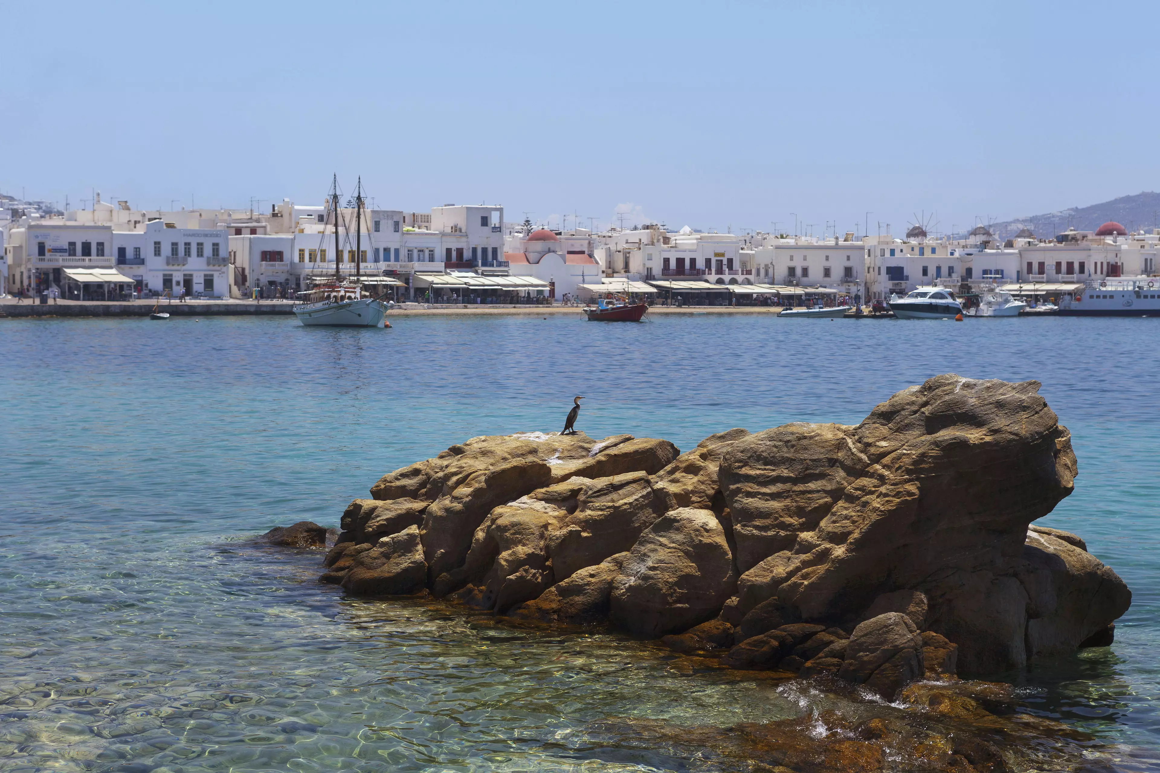 Mykonos is known for beautiful beaches.