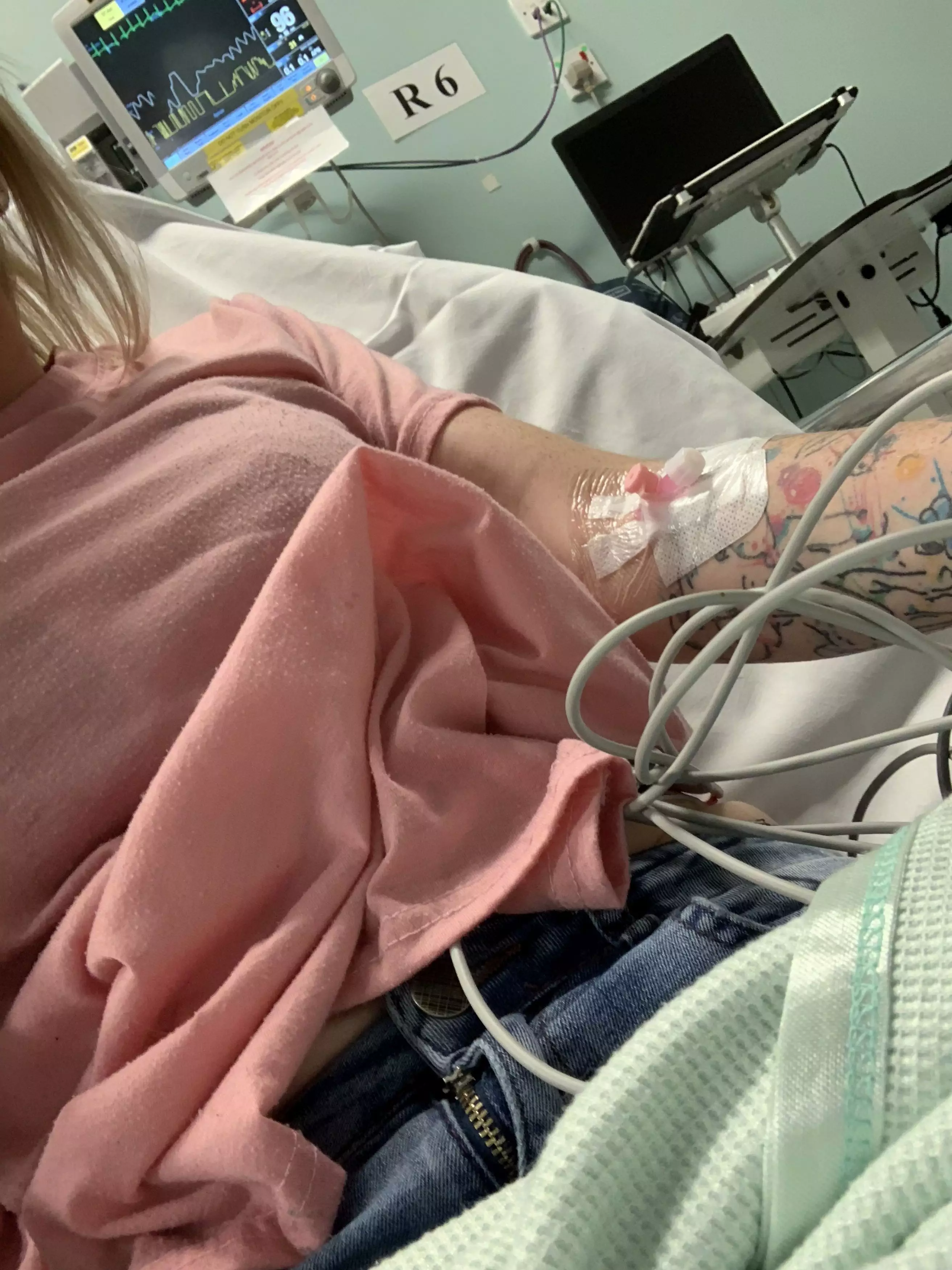 Christina in hospital.