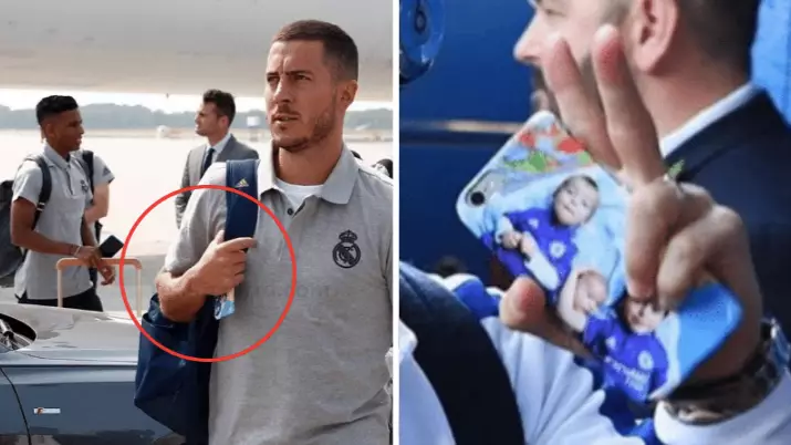 Real Madrid's Eden Hazard Still Uses A Chelsea Phone Case