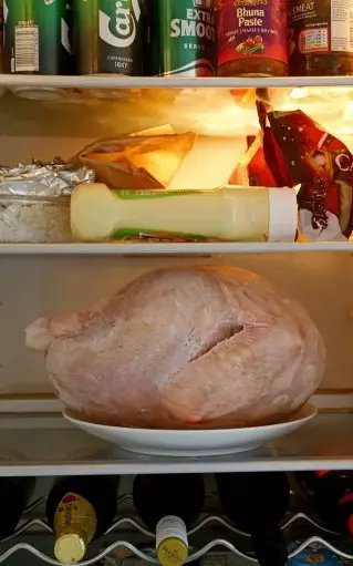 Can of Carlsberg, frozen turkey and a dollop of salad cream - surely the Refrigerdating equivalent of a dick pic.