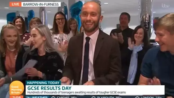 Year 11 Teacher Opens His GCSE Results On Live TV And Only Gets A 'C'
