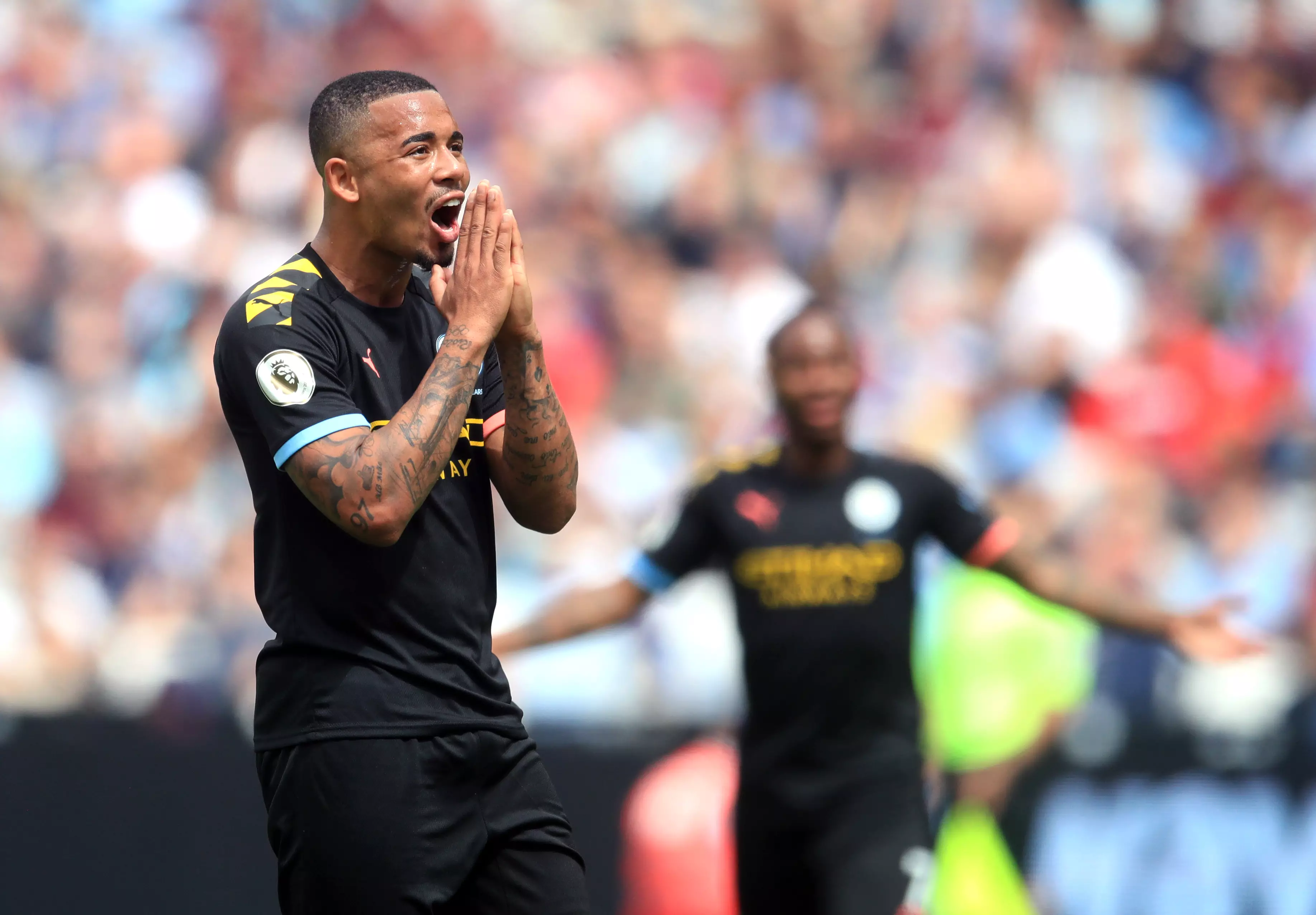 Gabriel Jesus had a goal disallowed in Manchester City's win at West Ham after being adjudged offside by the slimmest of margins