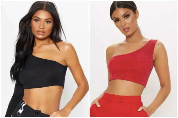 Pretty Little Thing has seen a rise for off-the-shoulder tops (