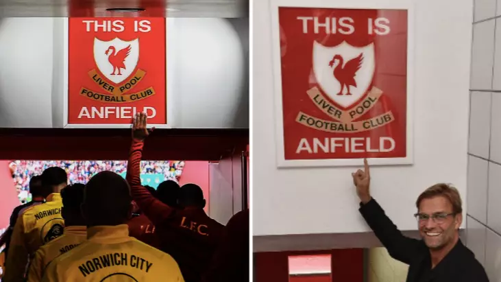 Jurgen Klopp Finally Allowed His Players To Touch The Famous 'This Is Anfield' Sign 