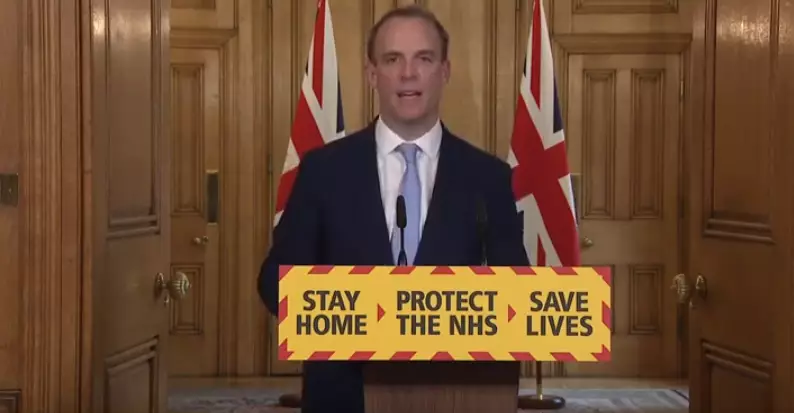 Dominic Raab addressed the nation in the daily coronavirus briefing.
