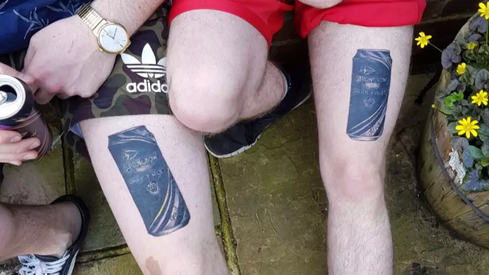 LADs Declare Their Love For Strongbow Dark Fruits By Getting Matching Tattoos 
