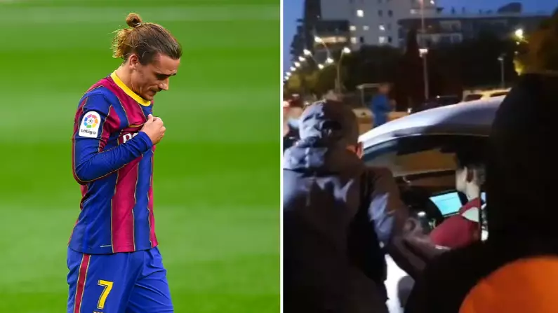 Lionel Messi Fans Surround Antoine Griezmann's Car Demanding Respect