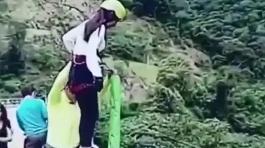 Horrifying Footage As Woman Smashes Into The Ground On Bungee Jump 