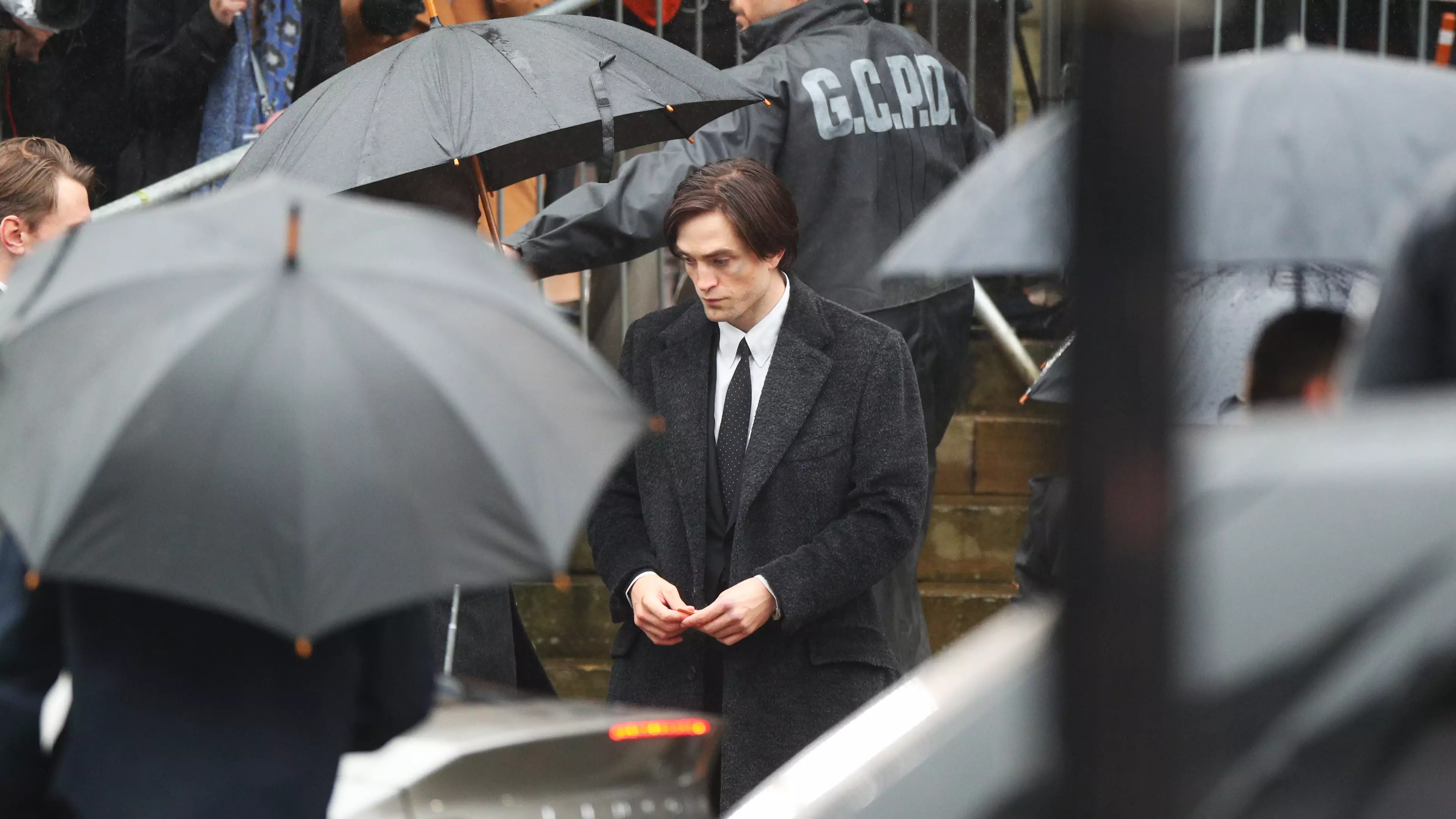 Robert Pattinson Pictured Filming The Batman For First Time