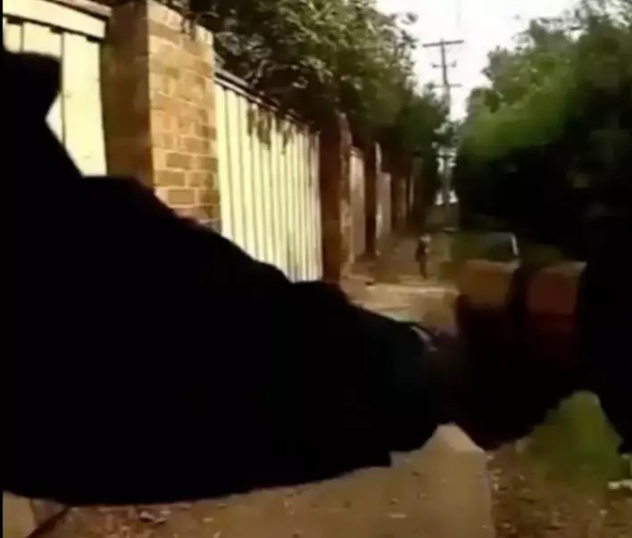 Bodycam footage shows the officer firing his gun.