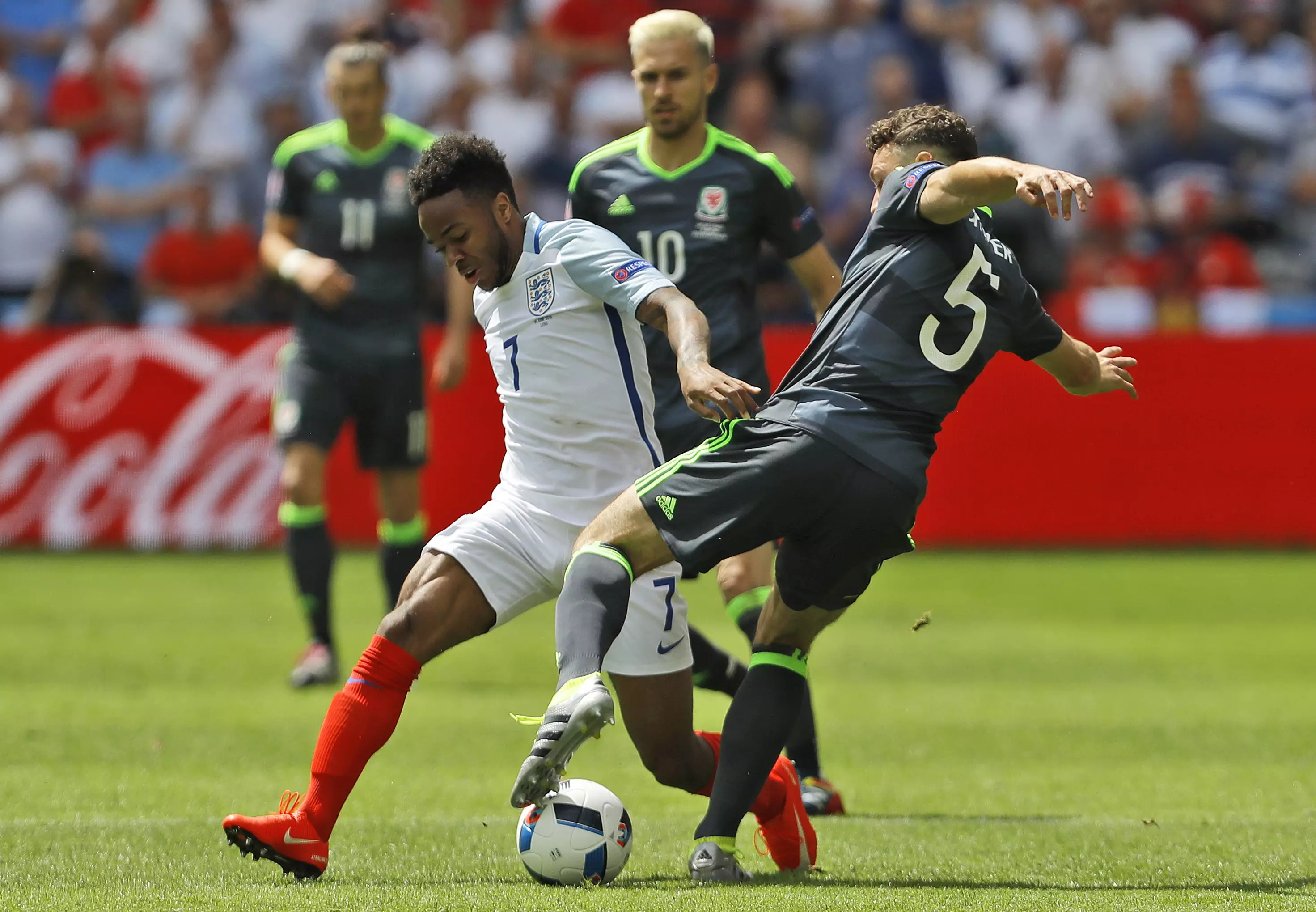 Sterling in that match against Wales. Image: PA Images