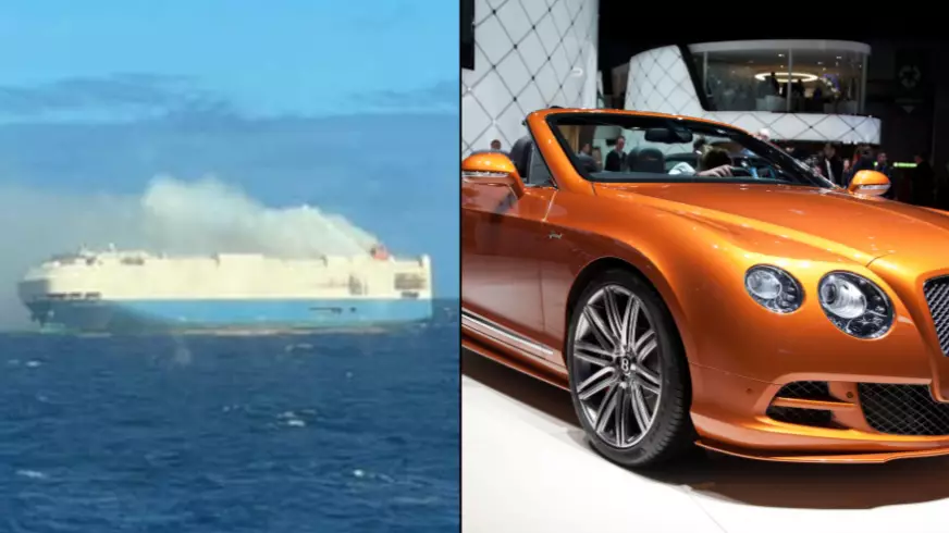 Ship Carrying 189 Bentleys And Over 1,000 Porches On Fire At Sea 
