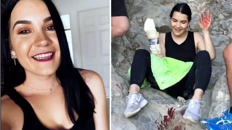 Woman Abandoned By Tinder Date After Impaling Hand Rock Climbing