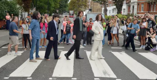 The crossing is just a few minutes away from the one immortalised by The Beatles in Abbey Road... These obviously aren't The Beatles, by the way.
