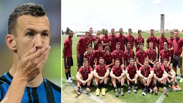 Ivan Perisic Does His Best Ashley Cole Impression In Inter Milan Squad Photo