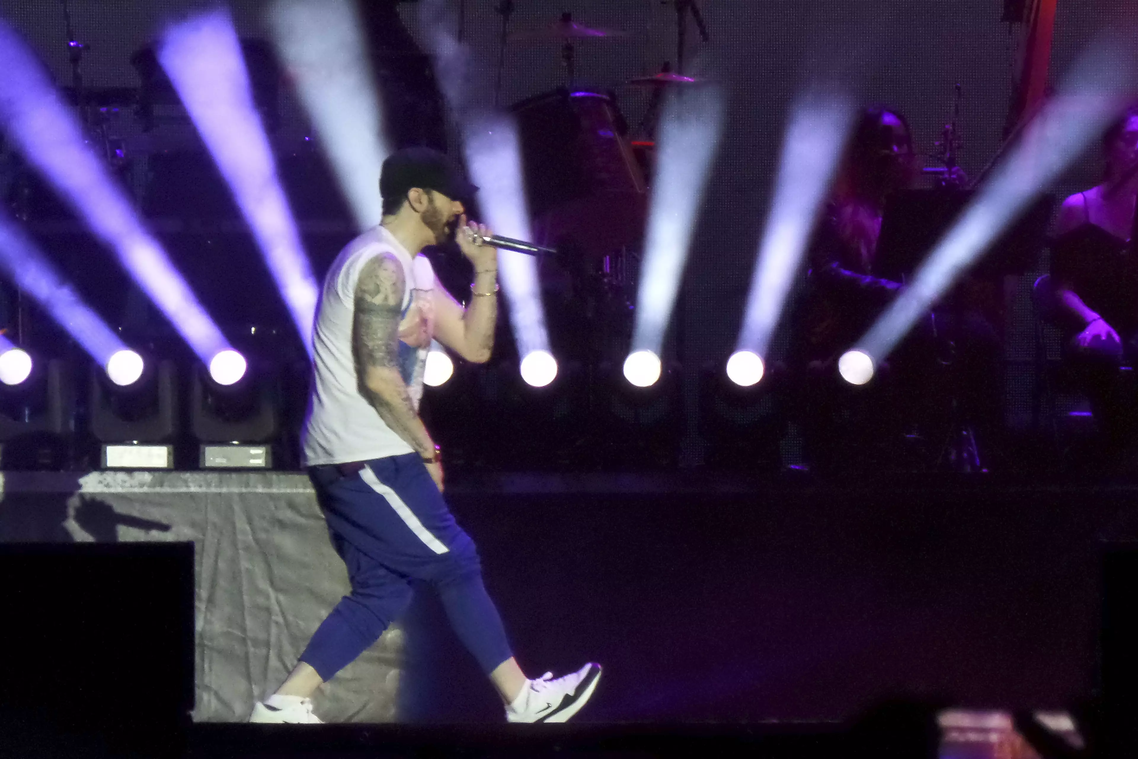 Eminem in concert during 2018.