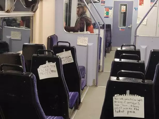 Angry commuters left notes on a Northern Rail train.