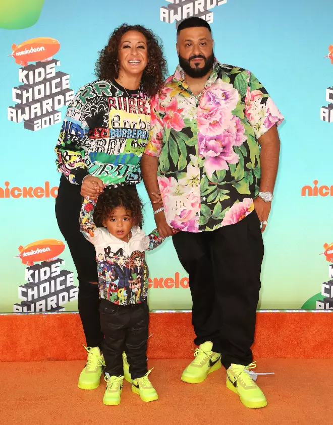 DJ Khaled with wife Nicole Tuck and one of their sons.