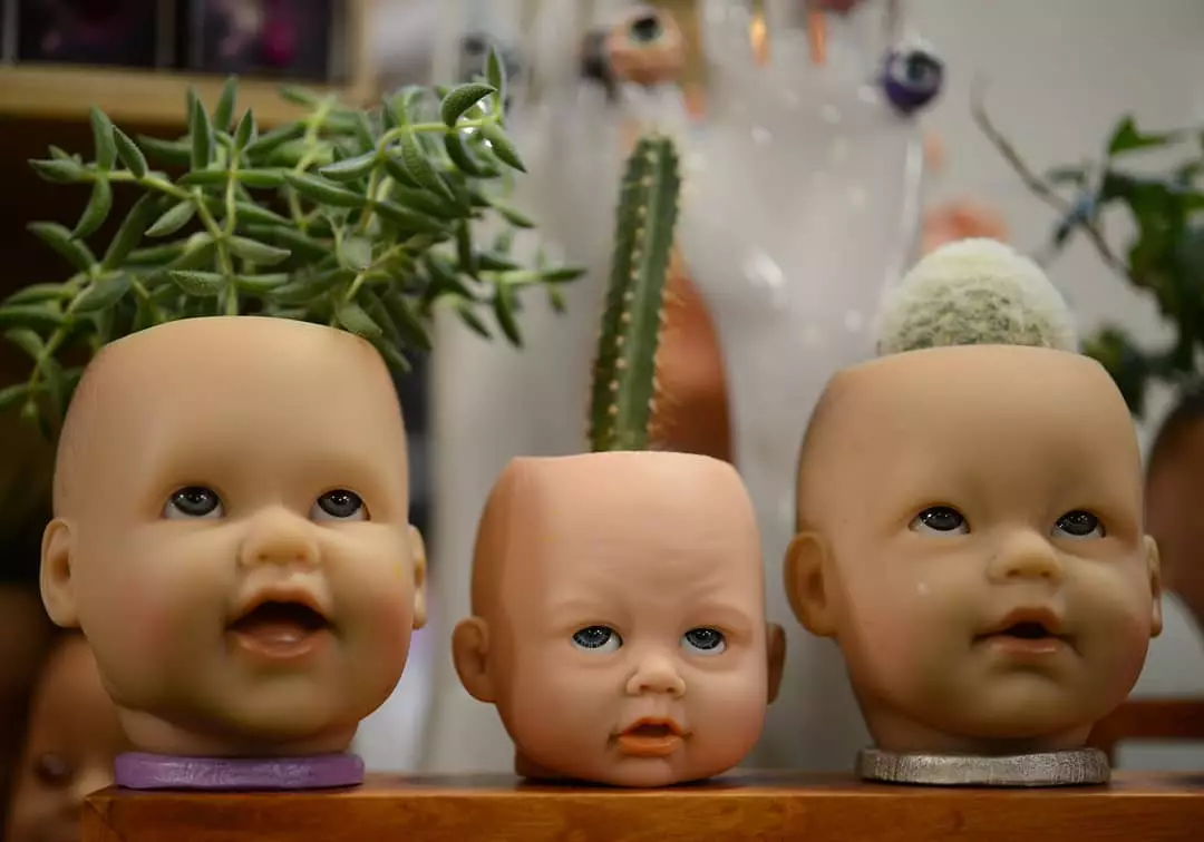 Canadian artist Violet Patrich sells the dolls' heads at markets and on her online shop.