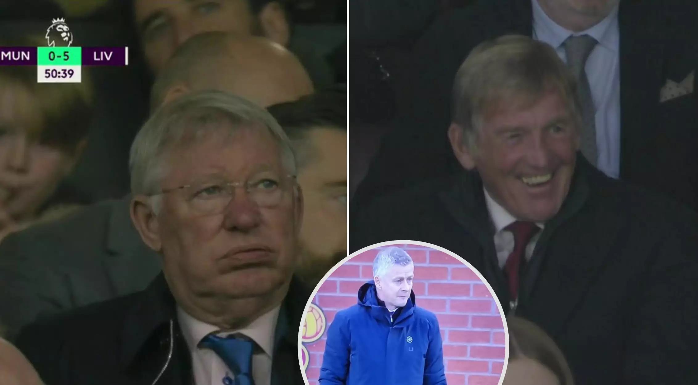 Sir Alex Ferguson's Dismayed Reaction To Liverpool Mauling As Sir Kenny Looks On Chuckling