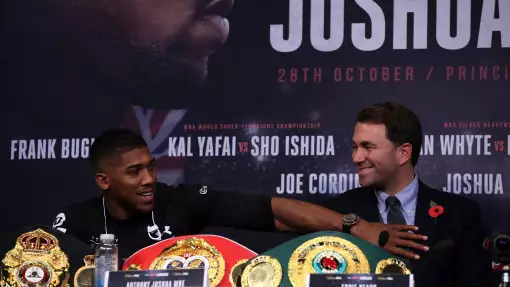 Watch: Anthony Joshua Encourages Fans To Boo Eddie Hearn  