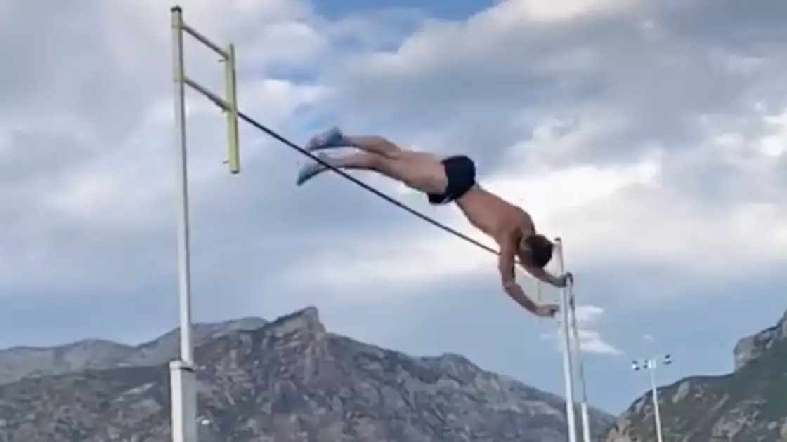 Athlete Caught On Film As Pole Vault Hits His Testicles