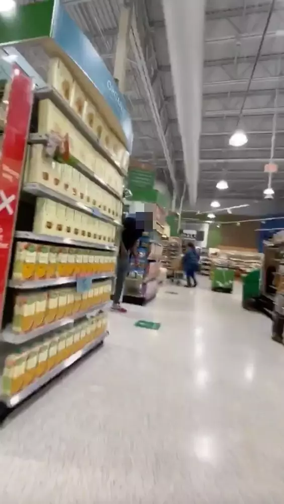 Another popped his head around a supermarket aisle.