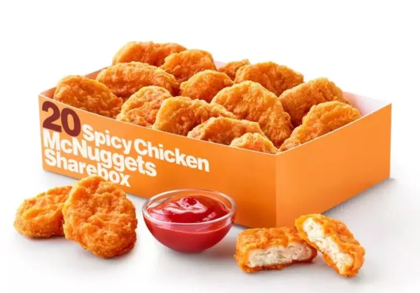 The nuggets come with a Tabasco-based dip.