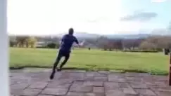 Guy Pulls Off The Most Amazing Catch After Hitting Tennis Ball Over His House