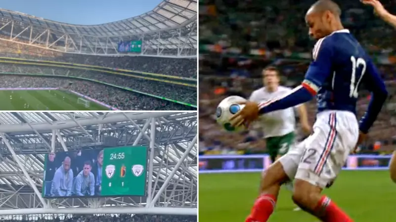 Thierry Henry Appears On Big Screen And Receives Brutal Reception From Ireland Fans In Dublin