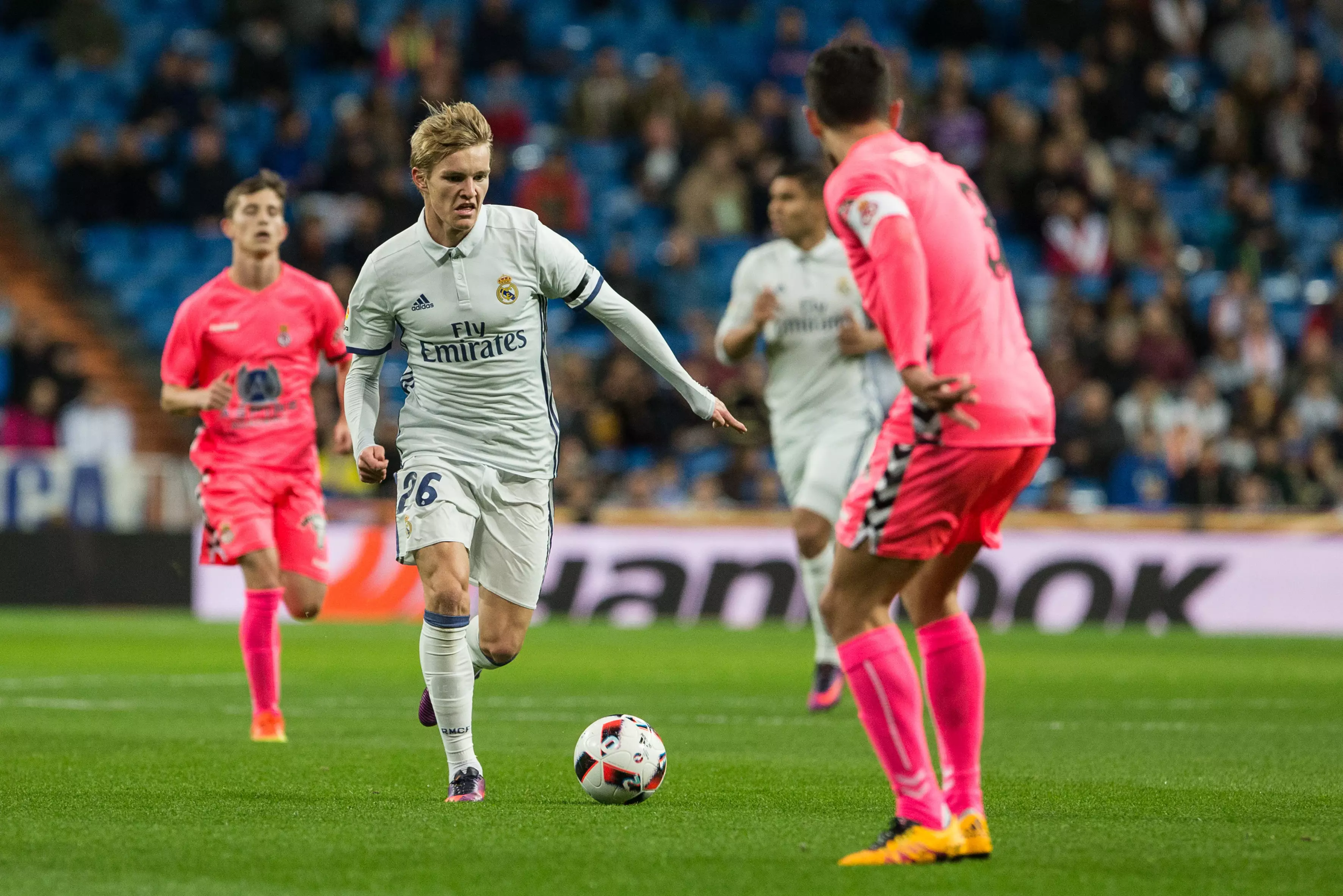 Odegaard in action for Real Madrid. Image: PA