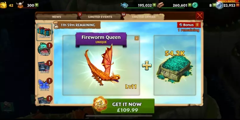 In-game purchases can be as much as £109.