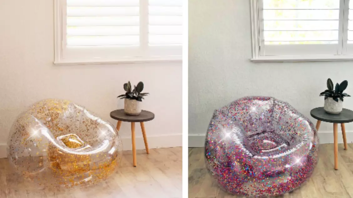 ​90s Babies, These Glittery Inflatable Chairs Are Making A Comeback