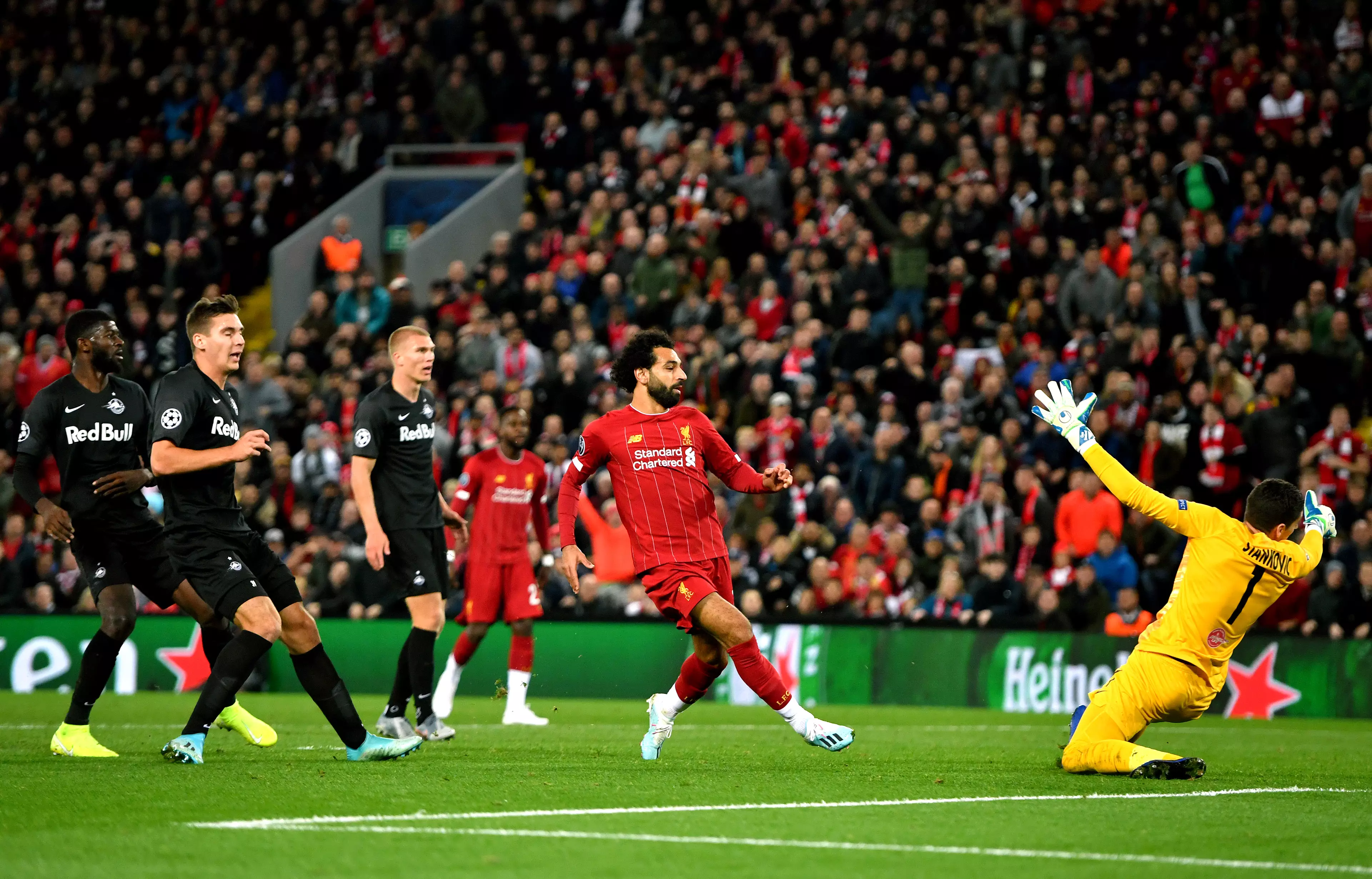 Liverpool needed a late goal from Mo Salah after seeing their three-goal lead wiped out by Salzburg