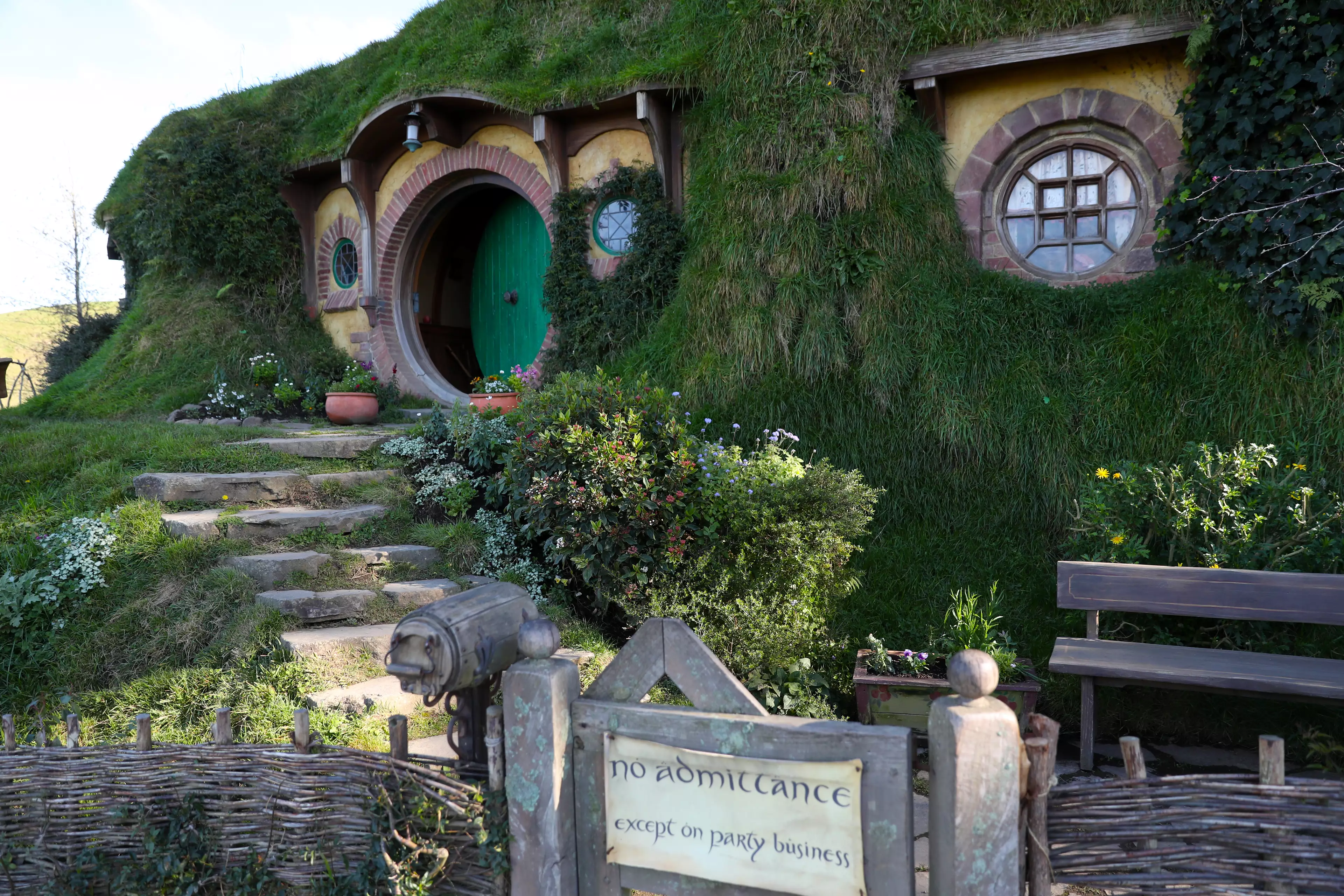 The Hobbiton set in New Zealand.