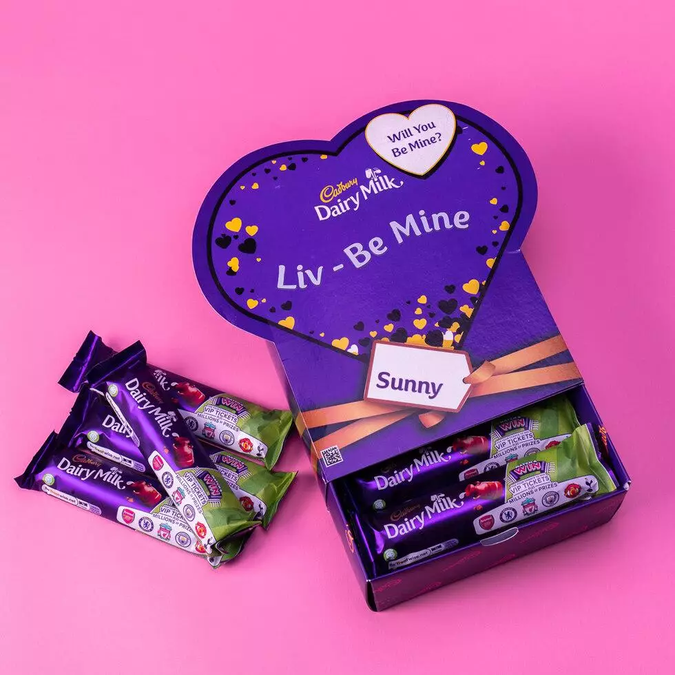 You can get a personalised box filled with 20 chocolate bars (