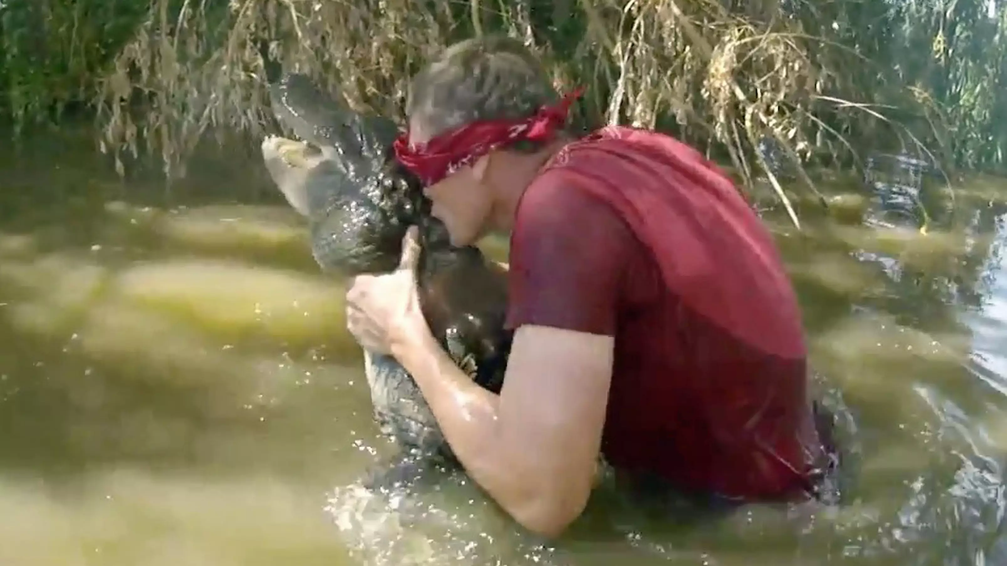 Friends Take 'Bird Box Challenge' To Next Level By Catching Alligators Blindfolded