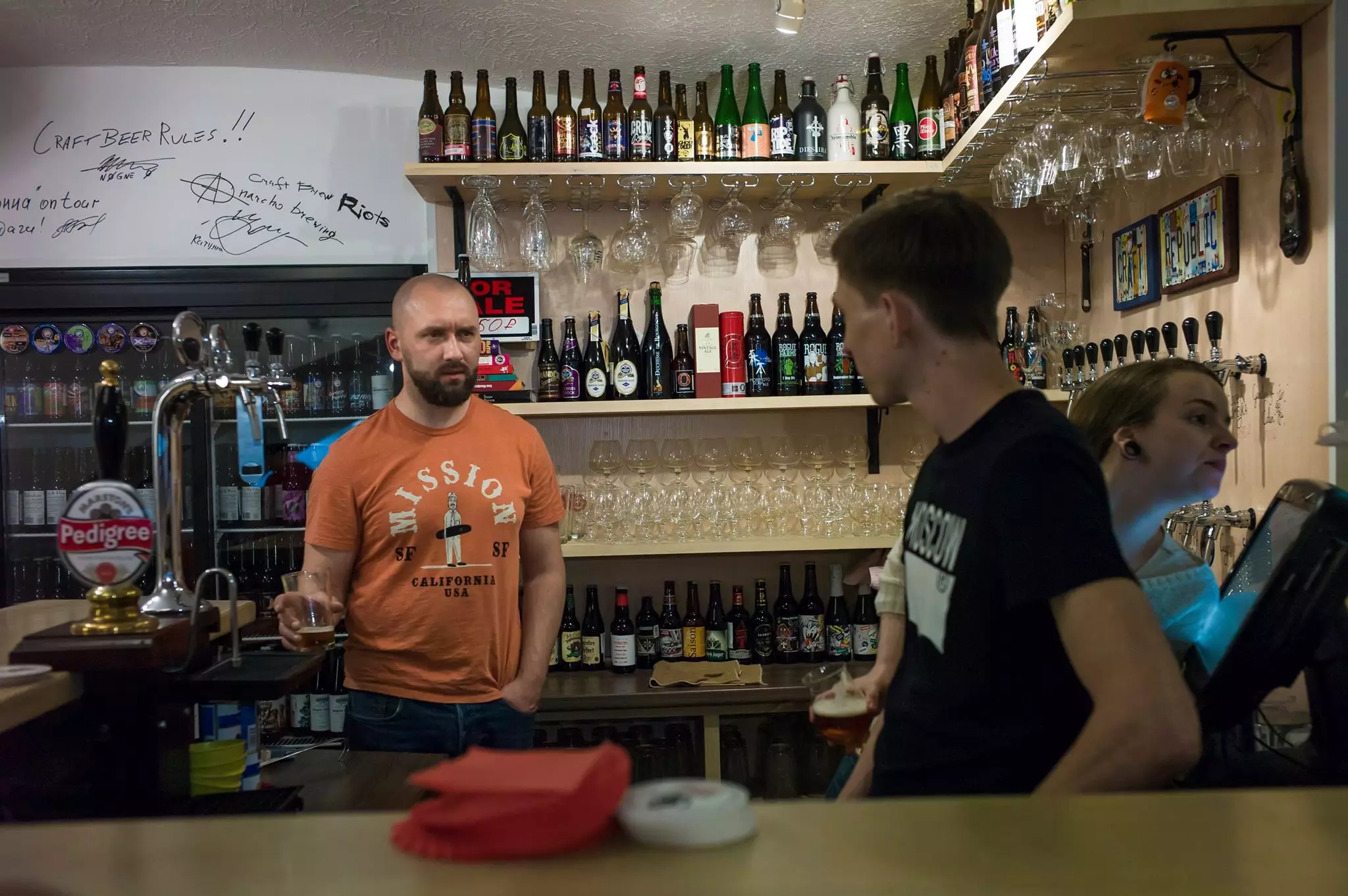 A craft beer bar in Moscow. Image: PA